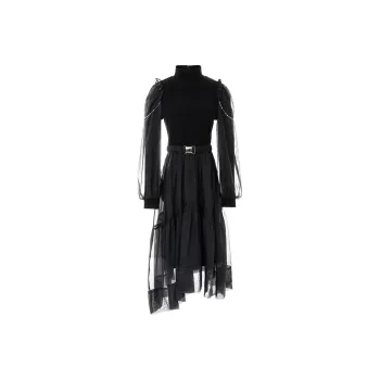 LOFT SHINE A-Line Skirt Dress Black