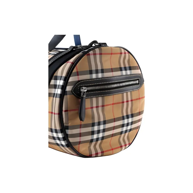 Burberry Vintage Leather Travel Bag Medium Size Men's Yellow/Orange-4