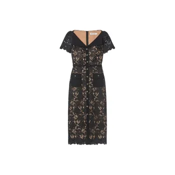 Self portrait Short Sleeved Dresses Women's Classic Black