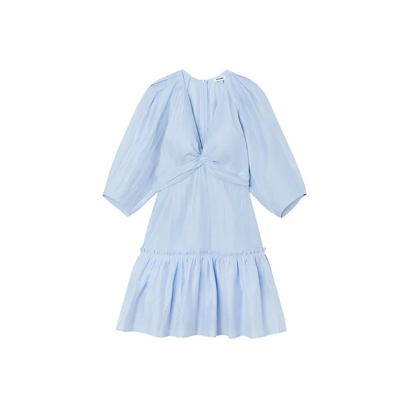 Sandro Short Sleeved Dress Women's Blue-0