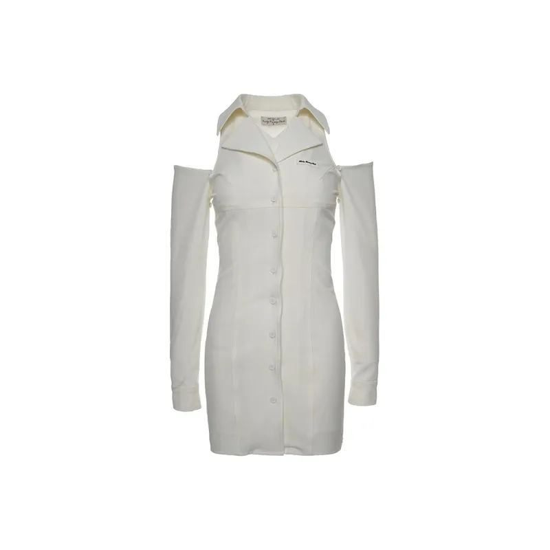 Girly Fancy Club Dress Women's White-2
