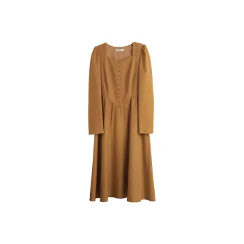 Olrain FW22 A Line Skirt Dress Orange