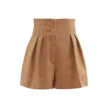 FENDI Karligraphy High Waisted Flannel Shorts 'Smooth'