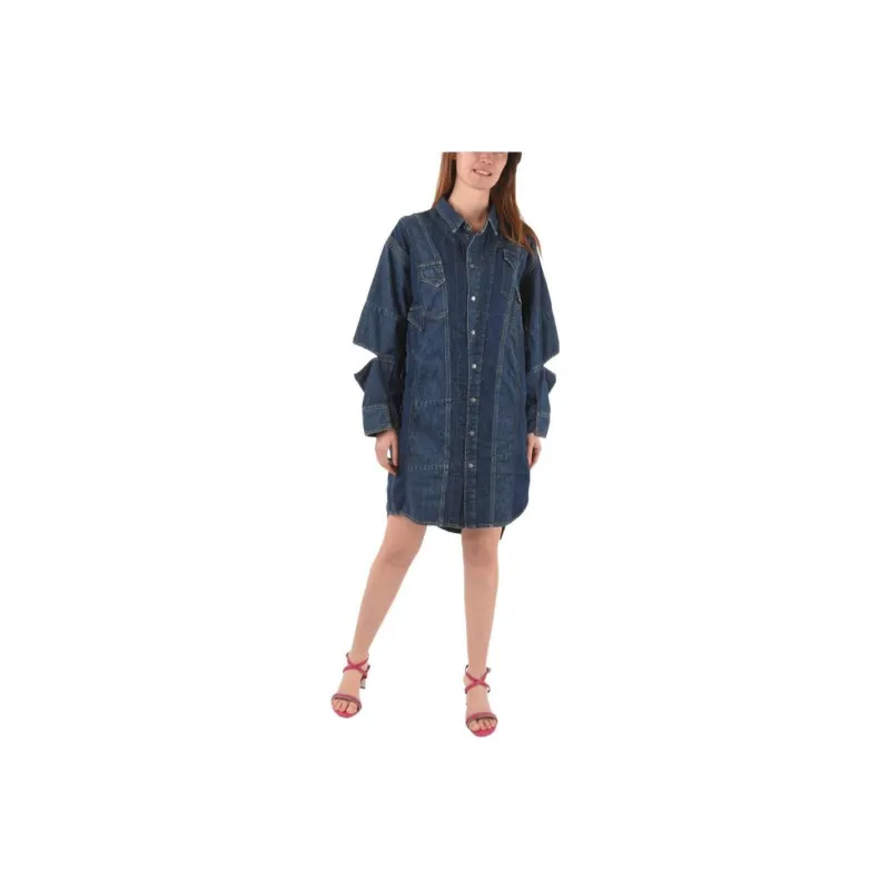 DIESEL Long-Sleeved Dresses Women's Denim Blue-0