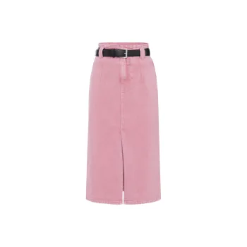 MOCO Denim Long Skirt Women's Neon Pink