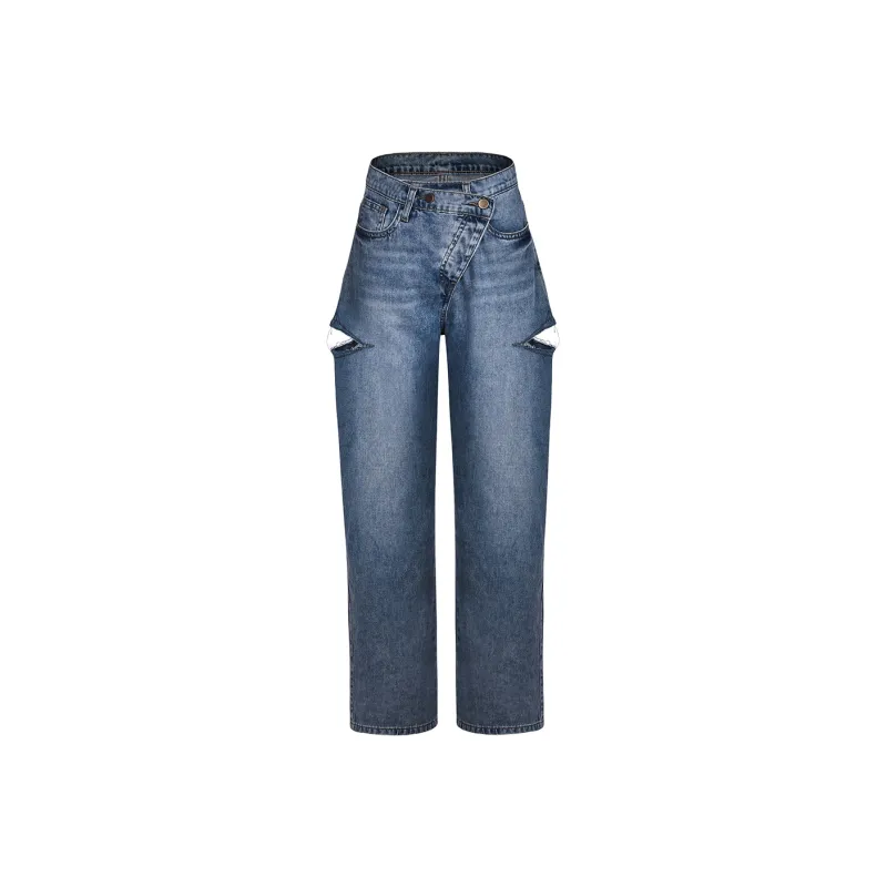 Three Quarters Jeans Women's Blue-0