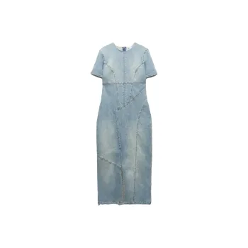ZARA Short-Sleeved Dresses Women's Blue