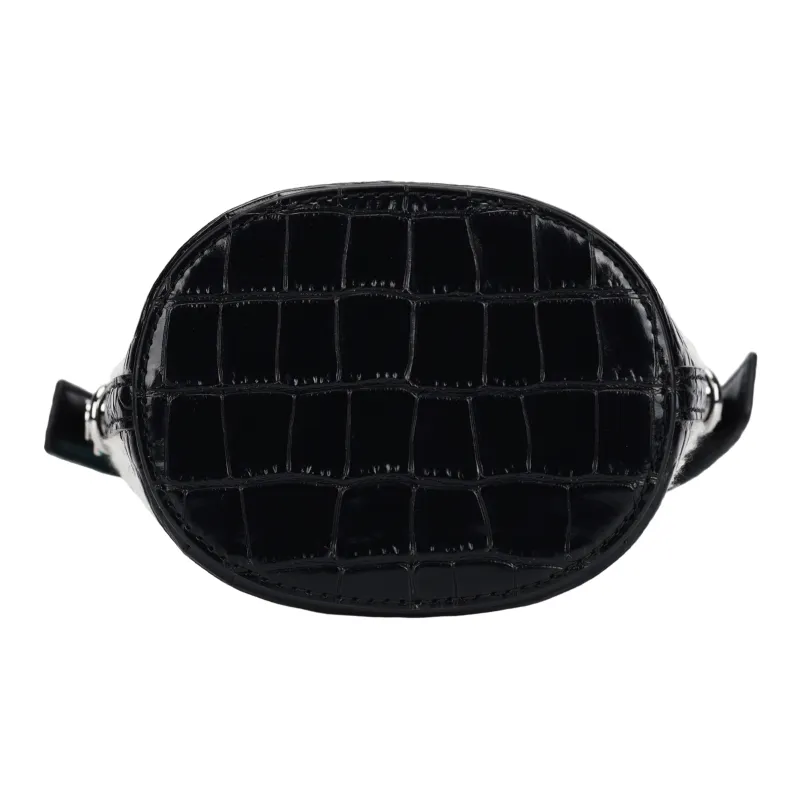 TORY BURCH T Monogram Fabric With Leather Bucket Bag, Handbag, Shoulder Bag, Crossbody Bag Mini Women's Black-3