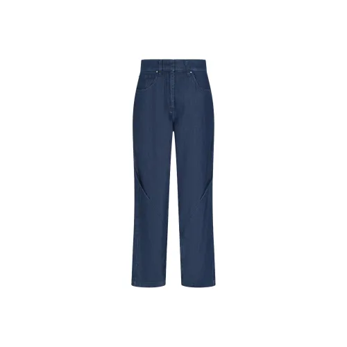 EMPORIO ARMANI Denim Collection Straight Trousers In Lyocell