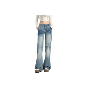 TUSHIFEI Jeans Women's Vintage Blue