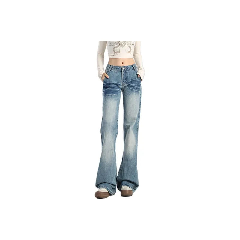 TUSHIFEI Jeans Women's Vintage Blue-0