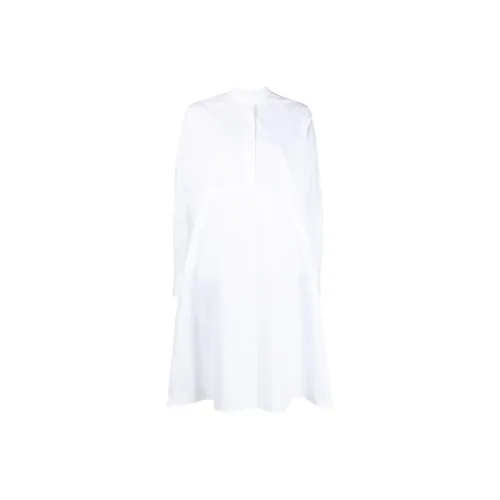 Dickies Construct logo-patch faux-shearling jacket Long-Sleeved Dresses Women's White