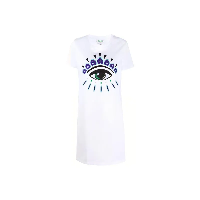 KENZO Short Sleeved Dresses Women's White-0