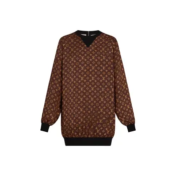 LOUIS VUITTON New Quarterly Products Of LV Long Sleeved Dresses Women's Brown
