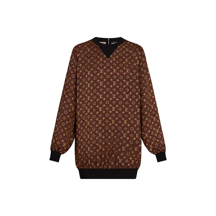 LOUIS VUITTON New Quarterly Products Of LV Long Sleeved Dresses Women's Brown-0