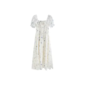 DOSOHEB Short-Sleeved Dresses Women's Apricot Orchid