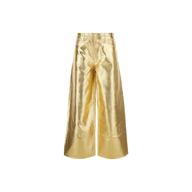 GANNI Foil Wide Leg Jeans-0