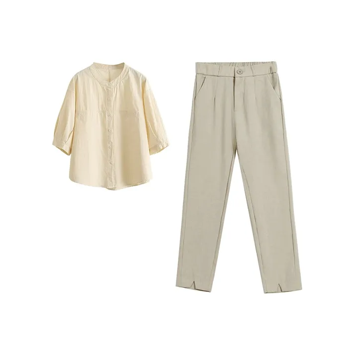 Yvetteclassic Shirt Matching Set Women's-2