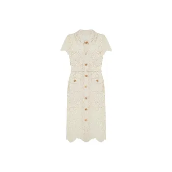 Self portrait Short Sleeved Dresses Women's Ivory White