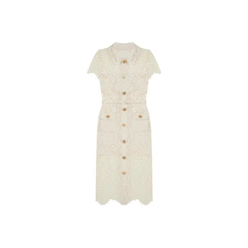 Self portrait Short Sleeved Dresses Women's Ivory White