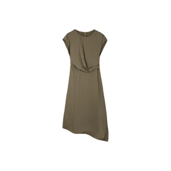 IHIMI Short Sleeved Dress Women's Khaki Brown