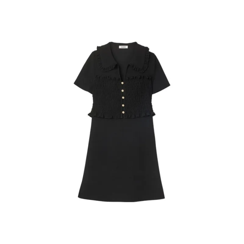 Sandro Short Sleeved Dresses Women's Black-0