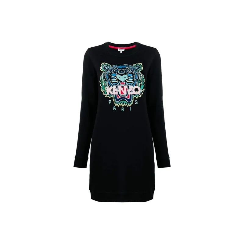KENZO Long Sleeved Dresses Women's Black-0
