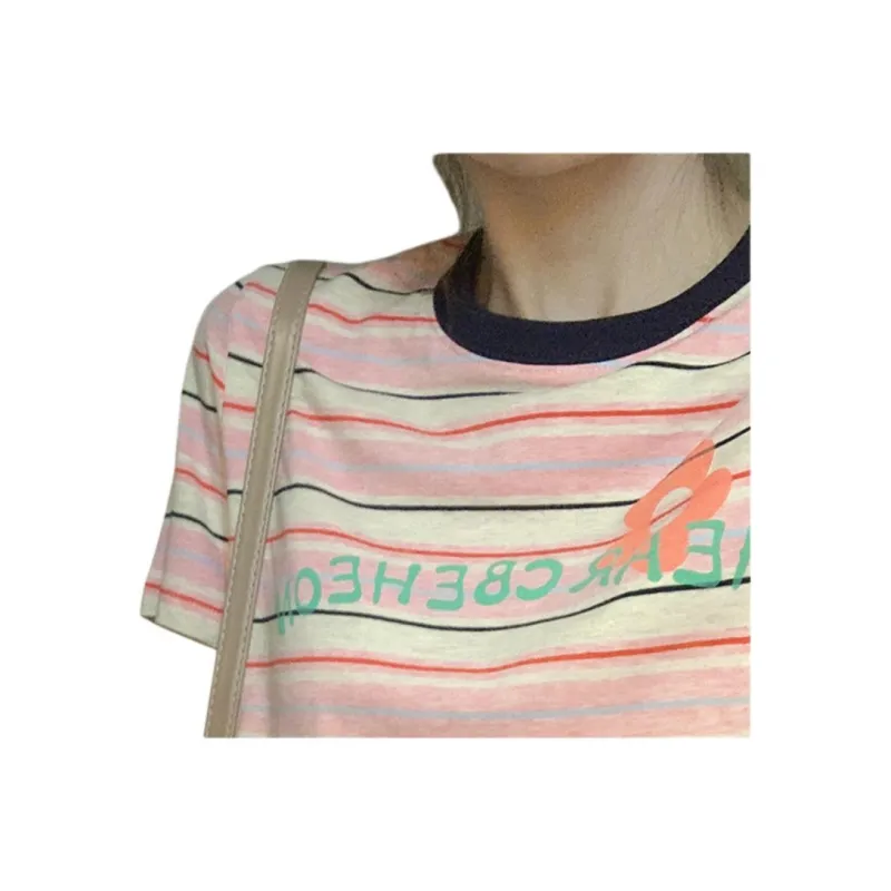 Dior Beauty T Shirts Women's Pink Stripes-6