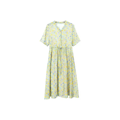 Mapping Short-Sleeved Dresses Women's Multicolor