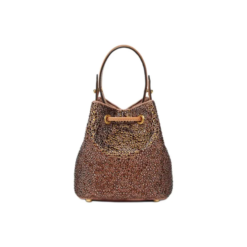 FANSIZHE La Medusa Viscose Bucket Bag, Shoulder Bag, Crossbody Bag, Handbag Mini Women's Brown-2