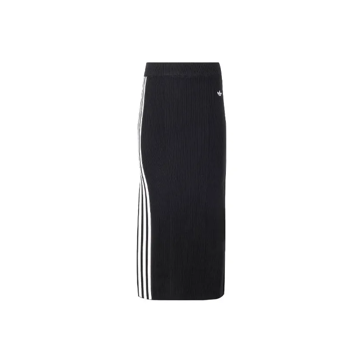 Adidas Originals Premium Knit Skirt Knit Long Skirts Women's Black-0