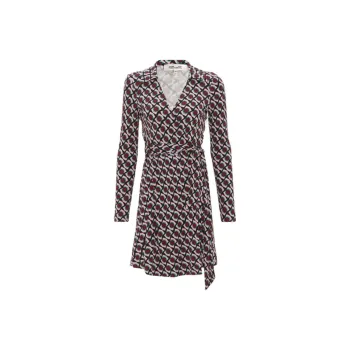 DVF Gio Geometric-pattern Wrap Minidress
