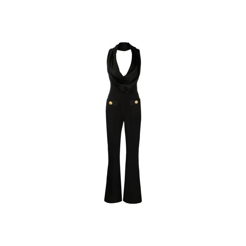 BALMAIN Denuded Shoulder Open Back Jumpsuit-0