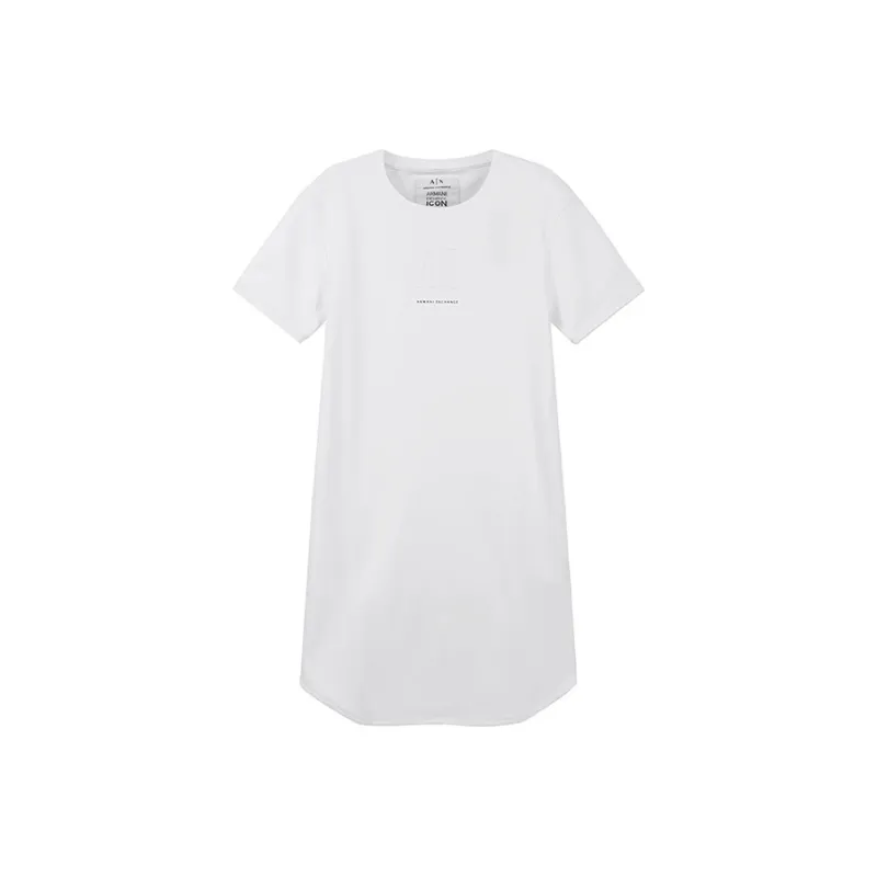 ARMANI EXCHANGEAE FW24 Short Sleeved Dress Women's White-0