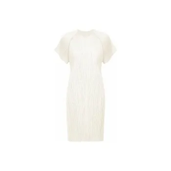 PLEATS PLEASE ISSEY MIYAKE Short Sleeved Dress Women's White