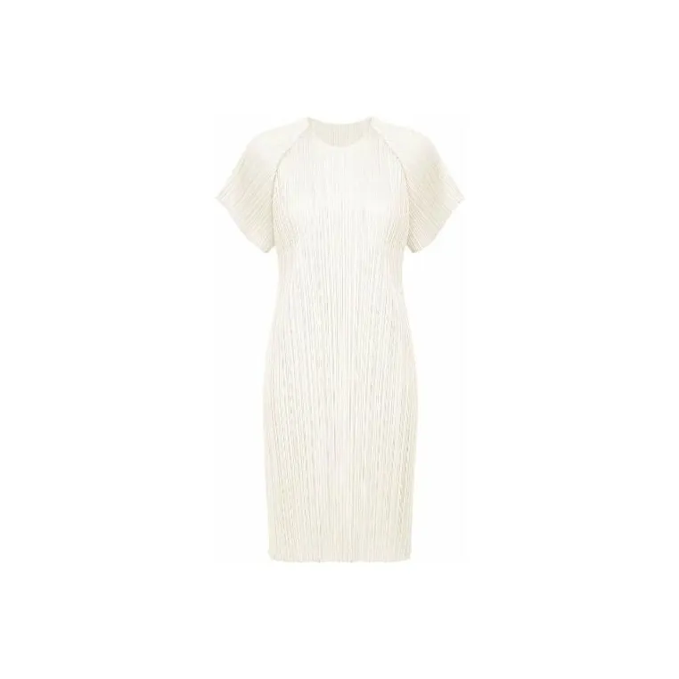 PLEATS PLEASE ISSEY MIYAKE Short Sleeved Dress Women's White-0