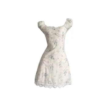 CPAURA Short Sleeved Dresses Women's White