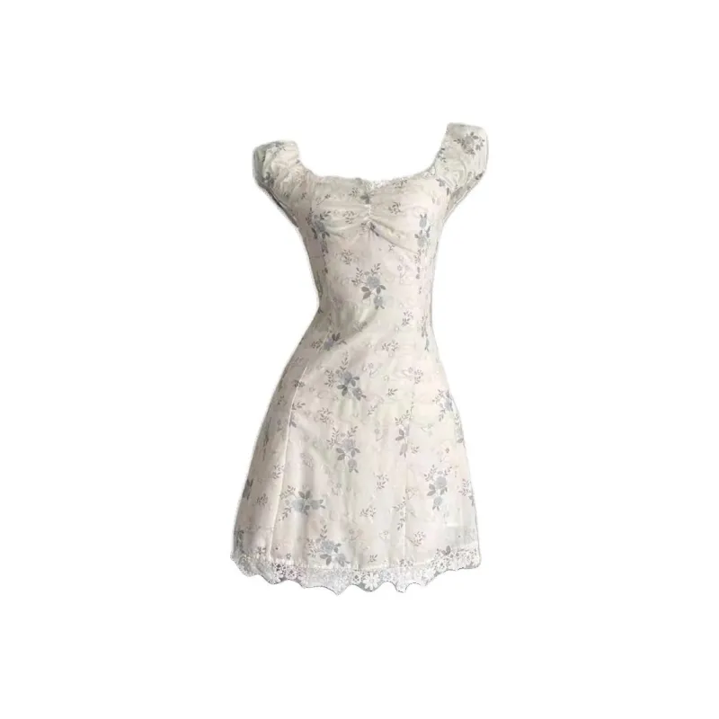 CPAURA Short Sleeved Dresses Women's White-0