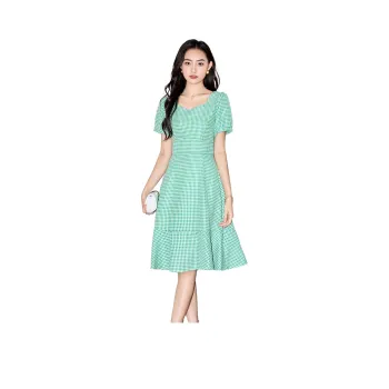 SMEN Short Sleeved Dresses Women's Green