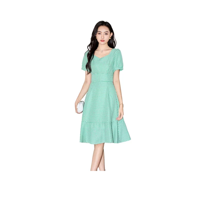 SMEN Short Sleeved Dresses Women's Green-0