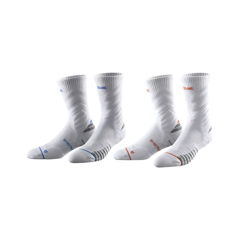 SPALDING Professional Basketball Socks Trendy Versatile Warm Elite Socks Comprehensive Training Unisex 3 Pack-27