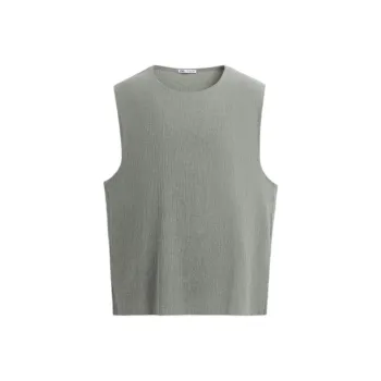 ZARA Tank Tops Men Gray Green