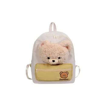 Kaka Tree Nylon Backpack Regular Women's Ecru Bear/Pink Lamb/Brown Bear/Brown Bear