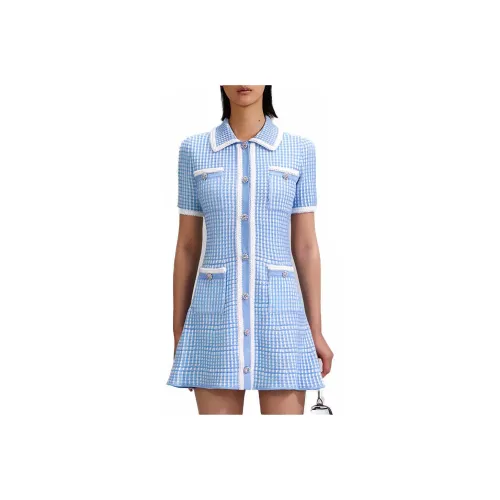Self-portrait Short-Sleeved Dresses Women's Misty Blue