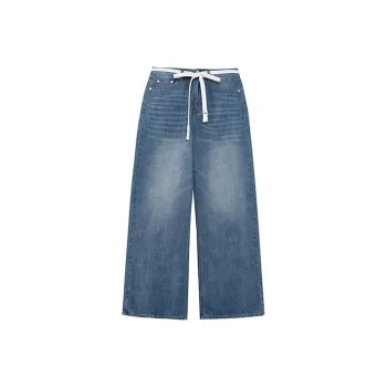 BETWEENAND Straight Jeans Women's Denim Blue