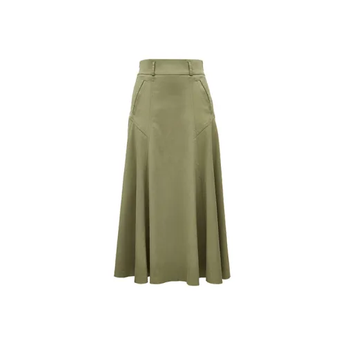 ONLY Denim Long Skirts Women's E03 Deep Morning Green DEEP LICHEN GREEN
