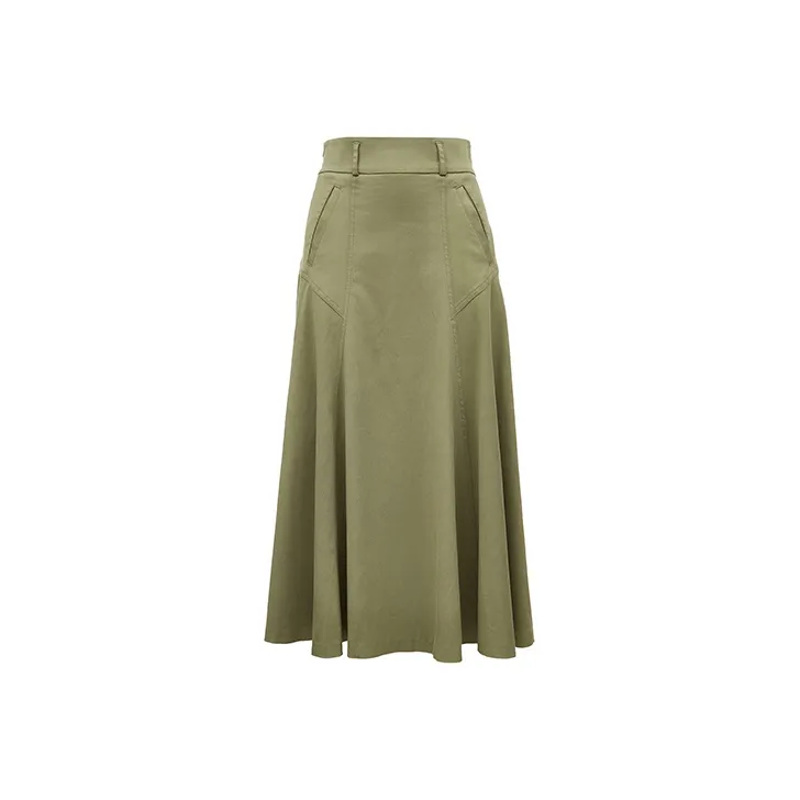 ONLY Denim Long Skirts Women's E03 Deep Morning Green DEEP LICHEN GREEN-0