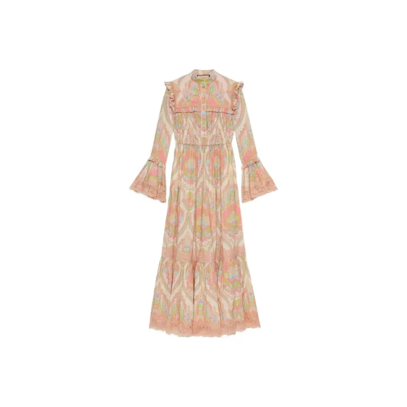 GUCCI Long Sleeved Dresses Women's Pink-0