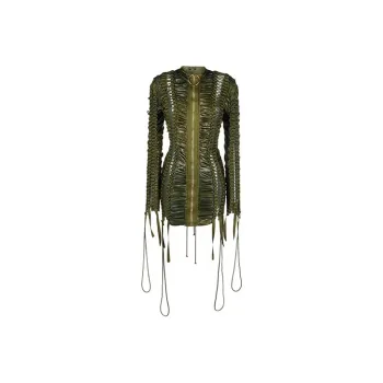 BALMAIN Long Sleeved Dress Women's Green