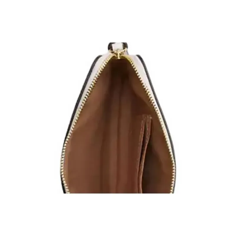 COACH Corner Zip Coated Canvas Clutch Tubas Women's White-3